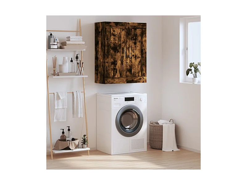 Armario de pared madera ingeniería roble ahumado 69,5x34x90 cm ES207597