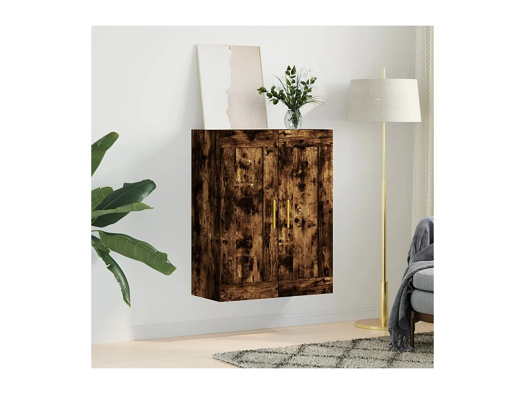Armoire murale chêne fumé 69,5x34x90 cm bois d'ingénierie FR19502