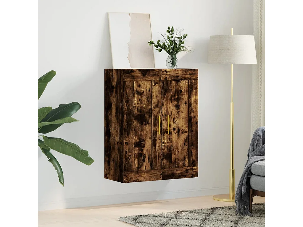 Armoire murale chêne fumé 69,5x34x90 cm bois d'ingénierie FR19502