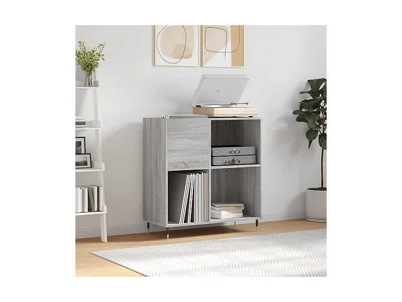 Armoire à disques sonoma gris 84,5x38x89 cm bois d'ingénierie FR36564