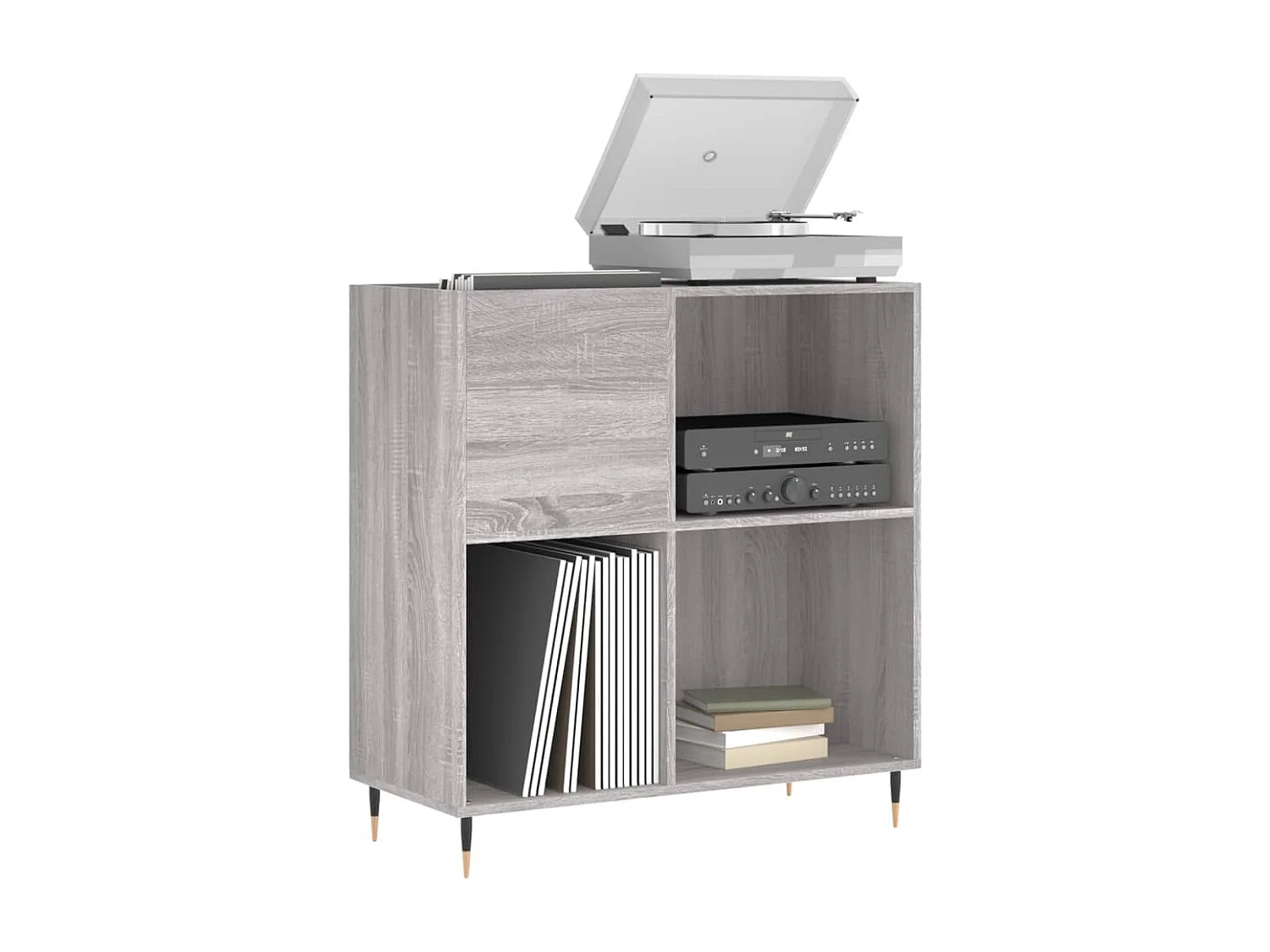 Armoire à disques sonoma gris 84,5x38x89 cm bois d'ingénierie FR36564