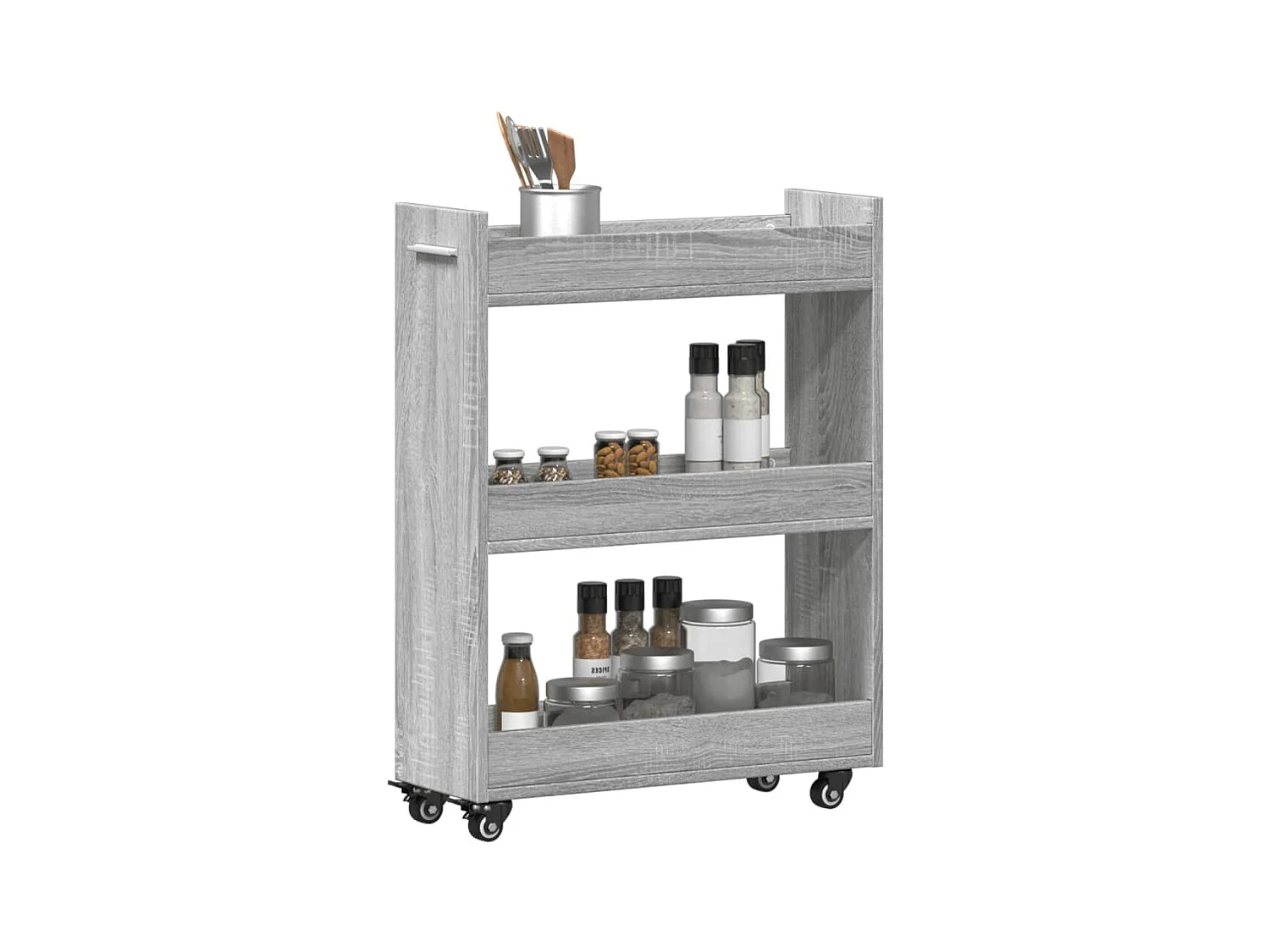 Armoire avec roues sonoma gris 60x22x79 cm bois d'ingénierie FR77520