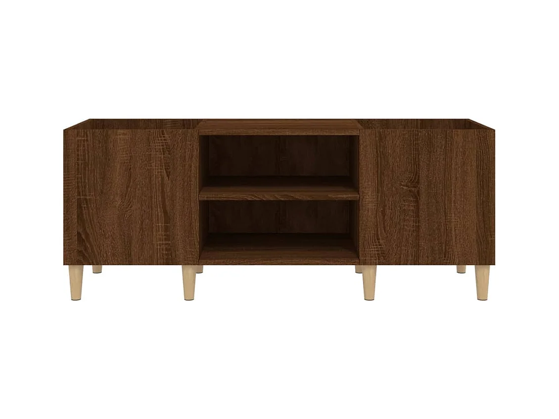 Mueble de discos madera contrachapada roble marrón 121x38x48 cm ES854773