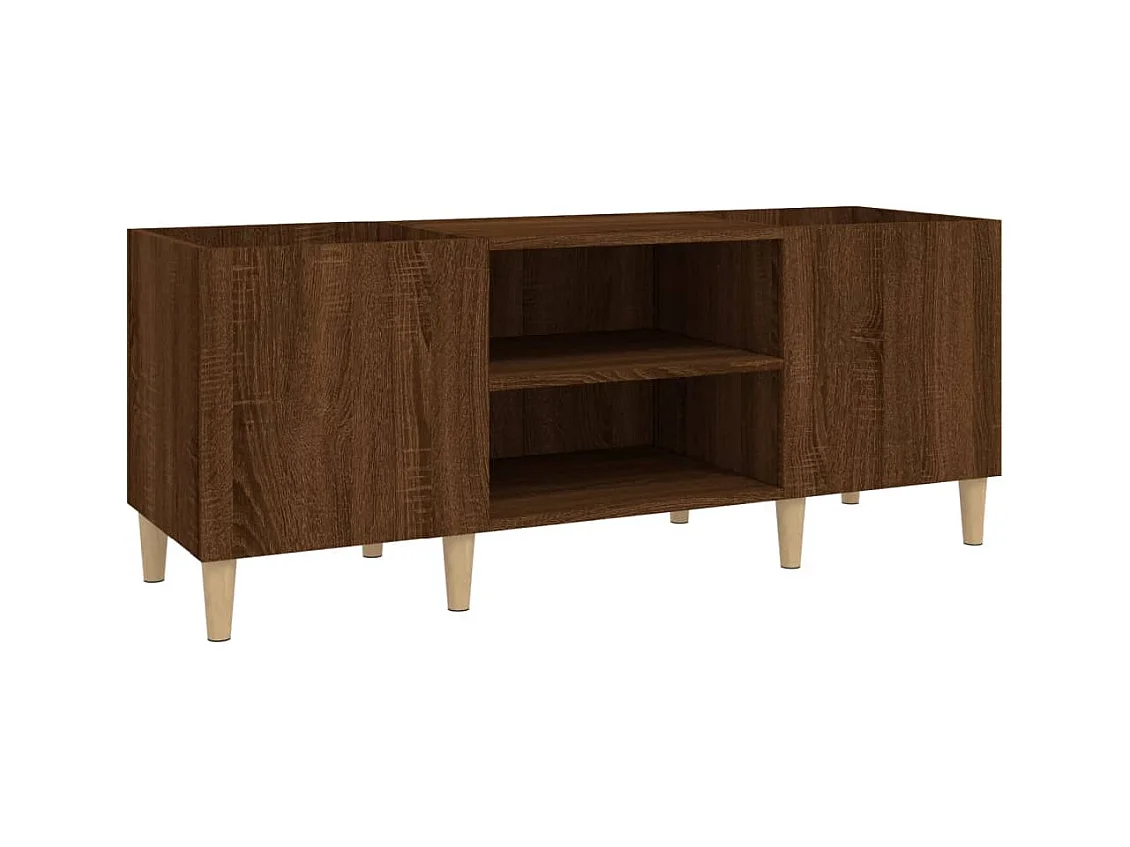 Mueble de discos madera contrachapada roble marrón 121x38x48 cm ES854773