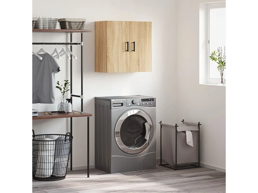 Wandkast 60x31x60 cm bewerkt hout sonoma eikenkleurig BE412730