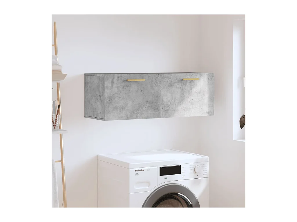 Armoire murale gris béton 100x36,5x35 cm bois d'ingénierie FR13451
