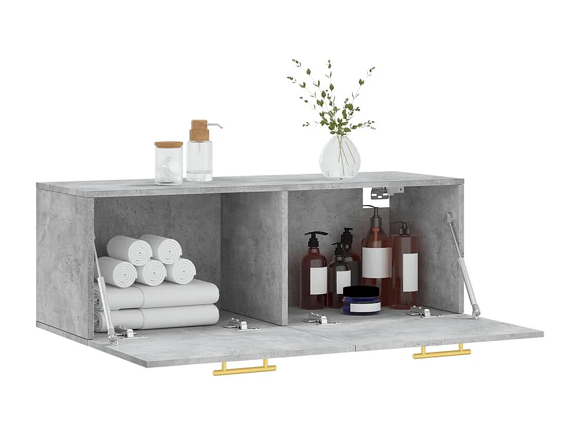 Armoire murale gris béton 100x36,5x35 cm bois d'ingénierie FR13451