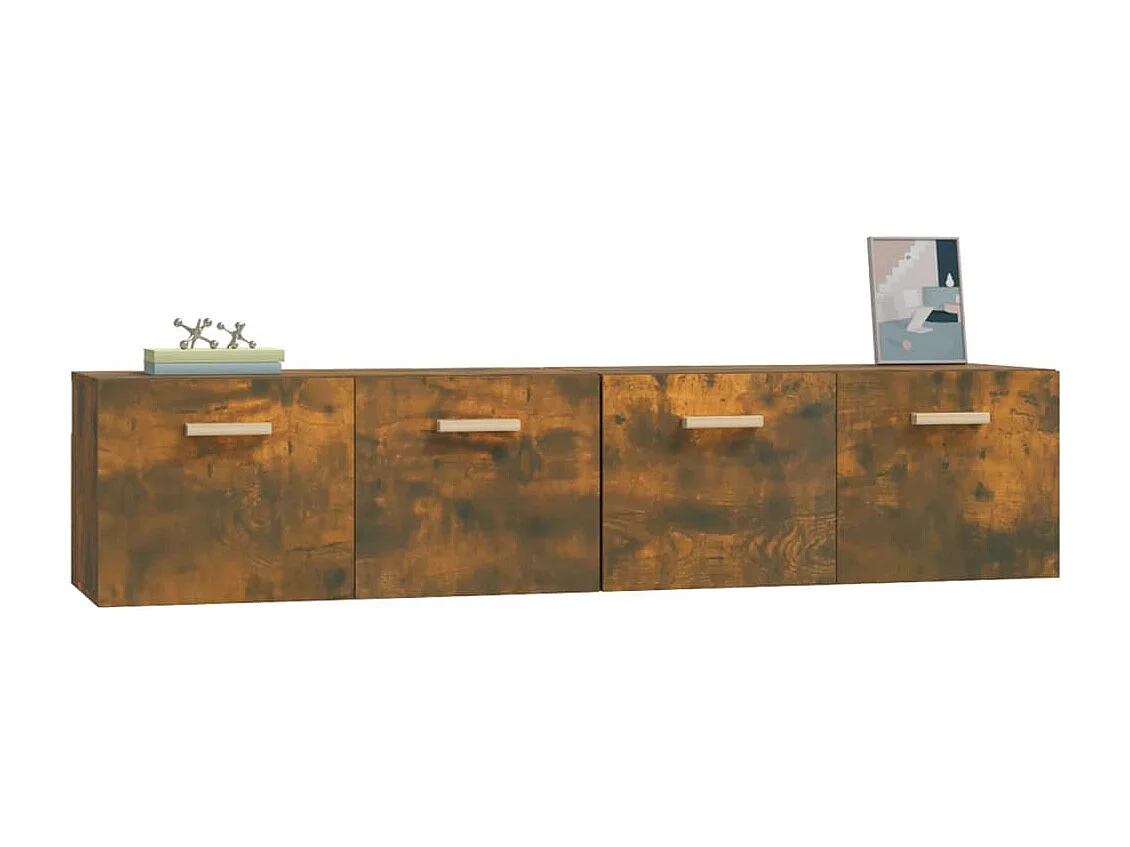 Armoires murales 2pcs Chêne fumé 80x35x36,5cm Bois d'ingénierie FR86557