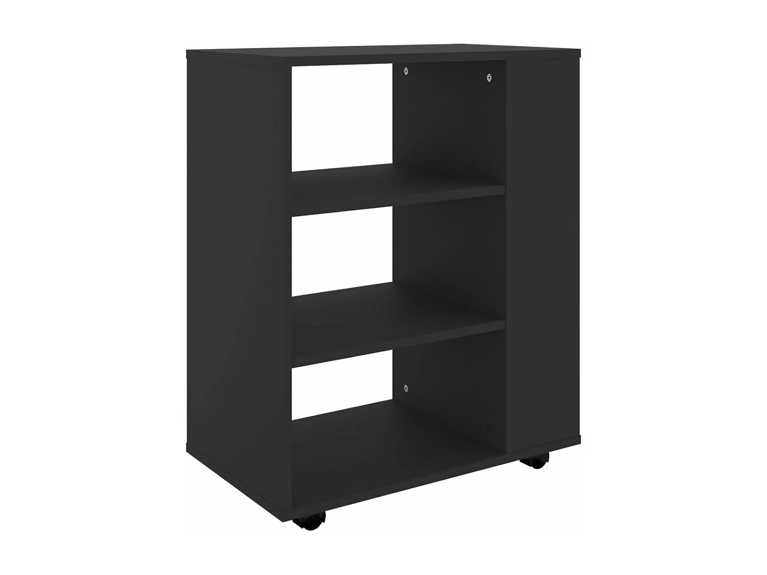 Armoire à roulettes Noir 60x35x75 cm Bois d’ingénierie FR90896