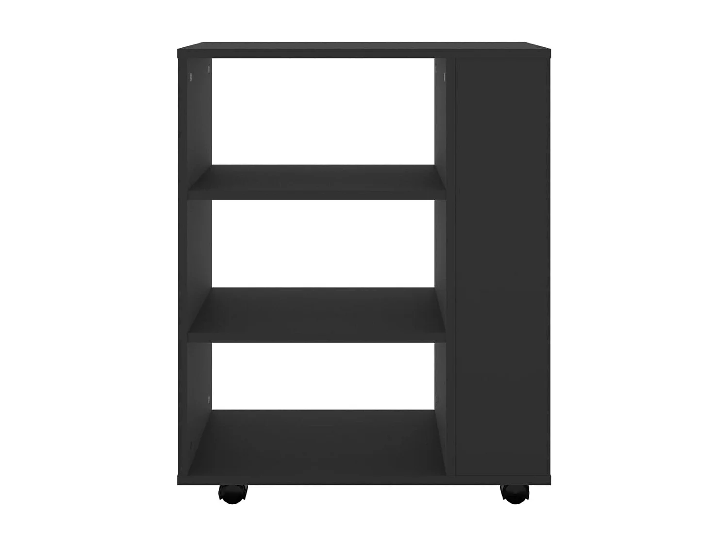 Armoire à roulettes Noir 60x35x75 cm Bois d’ingénierie FR90896