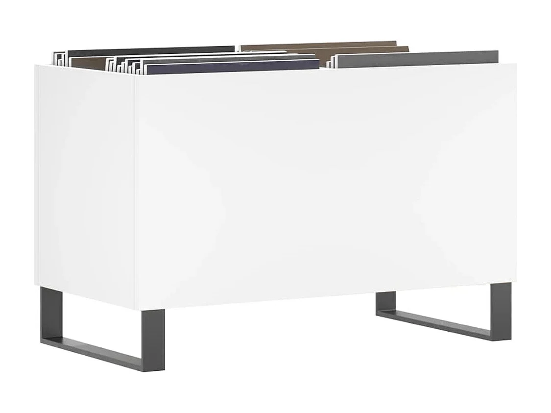 Platenkast 74,5x38x48 cm bewerkt hout wit BE390758