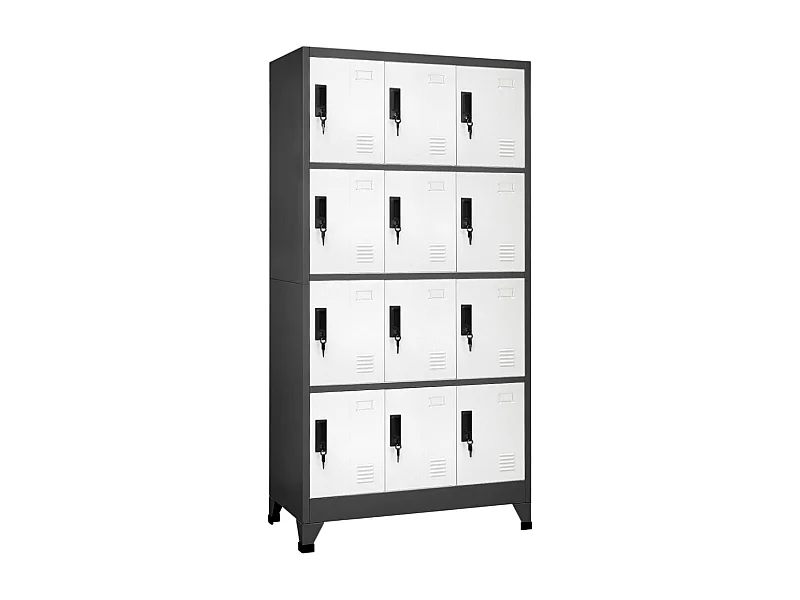 Cacifo aço 90x45x180 cm antracite e branco PT186602