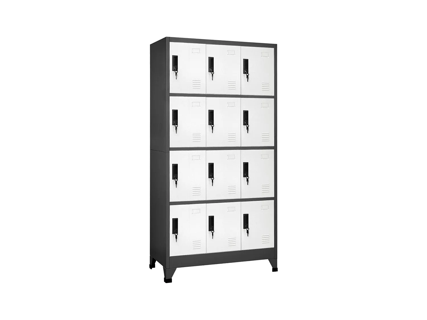 Armoire à casiers Anthracite et blanc 90x45x180 cm Acier FR57351