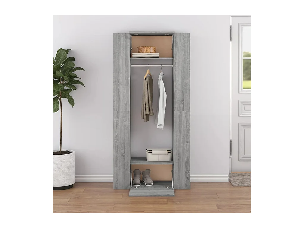 Mueble de recibidor 2 uds madera contrachapada gris Sonoma ES385203