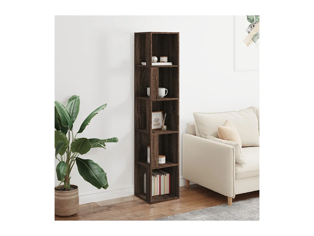 Hoekkast 33x33x164,5 cm bewerkt hout bruin eikenkleur BE216880