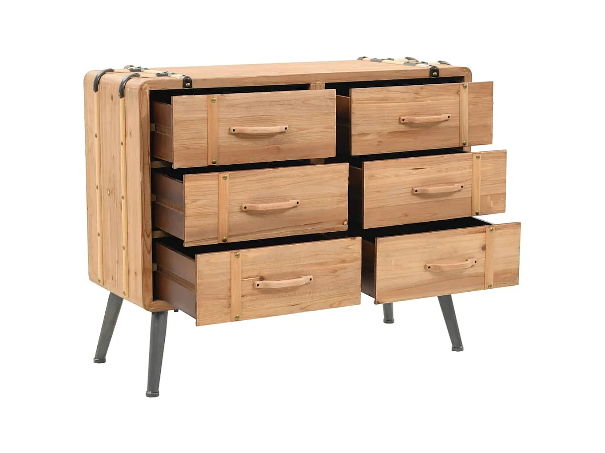 Armário com gavetas madeira de abeto maciça 91x35x73 cm PT765997