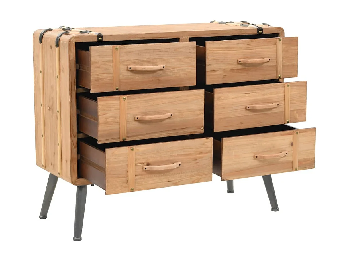 Ladekast 91x35x73 cm massief vurenhout BE696985