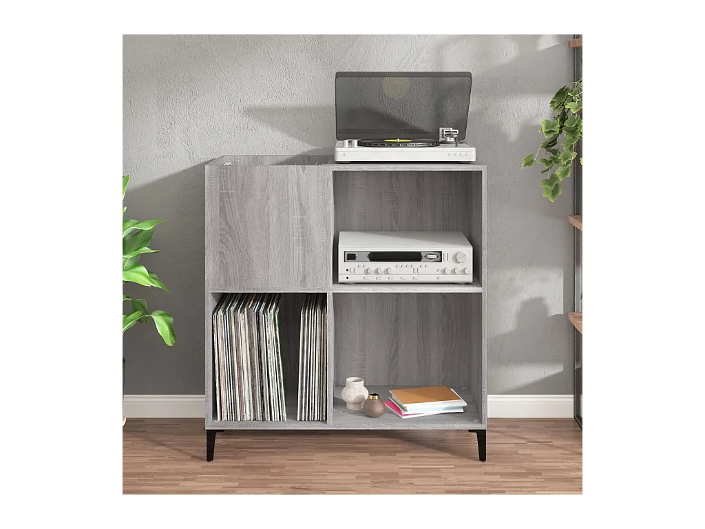 Armoire à disques sonoma gris 84,5x38x89 cm bois d'ingénierie FR35101