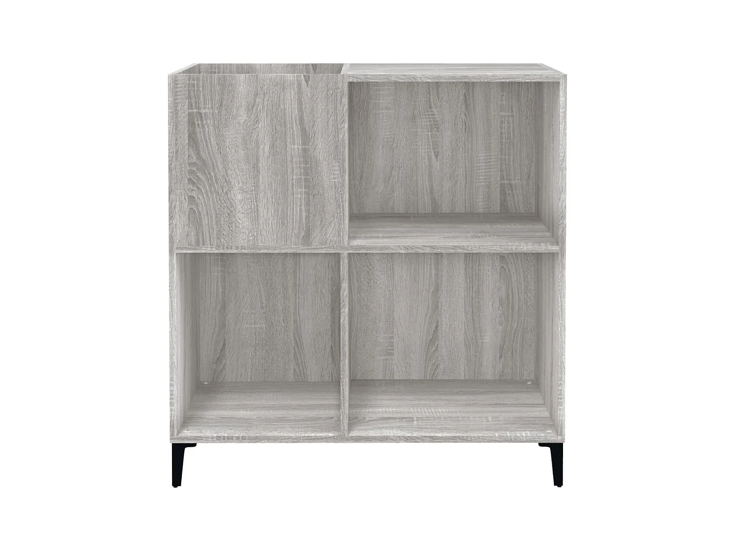 Platenkast 84,5x38x89 cm bewerkt hout grijs sonoma eikenkleurig BE625661