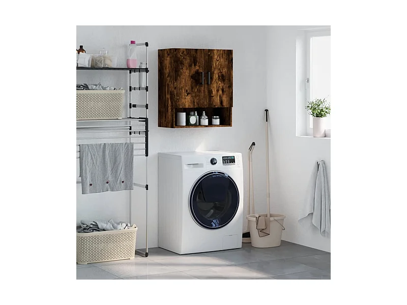 Armoire murale chêne fumé 60x31x70 cm bois d'ingénierie FR76134