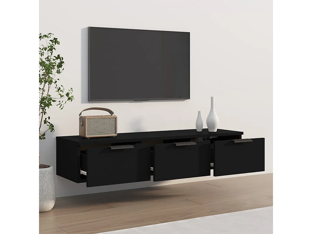 Armoire murale noir 102x30x20 cm bois d'ingénierie FR74136