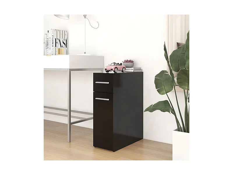 Armário boticário 20x45,5x60 cm derivados de madeira preto PT834290