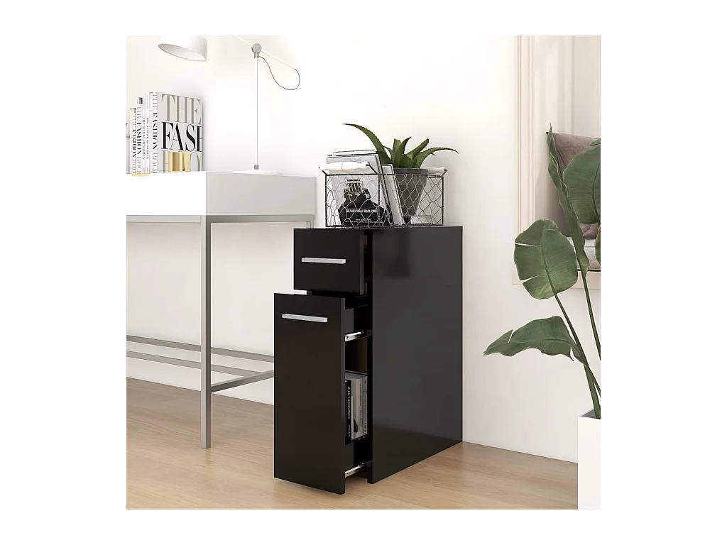 Apothekerskast 20x45,5x60 cm bewerkt hout zwart BE654158