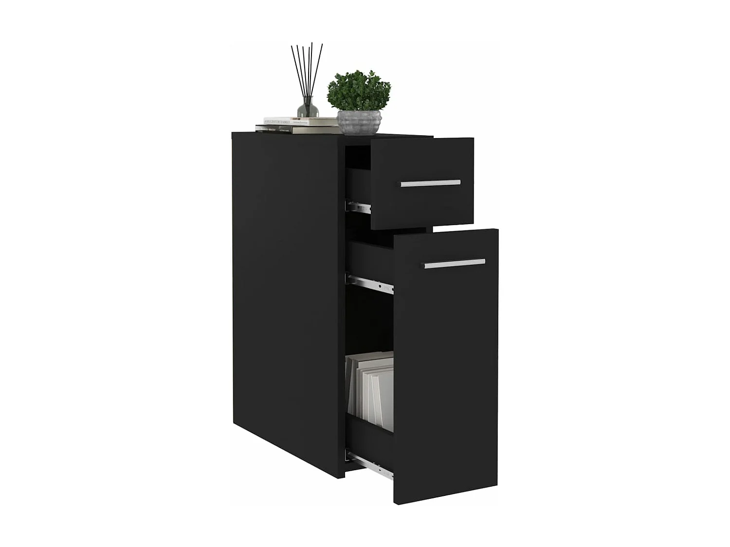 Armario de boticario madera contrachapada negro 20x45,5x60 cm ES301445