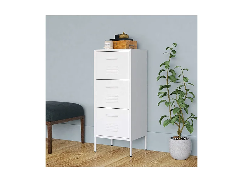 Armoire de rangement Blanc 42,5x35x101,5 cm Acier FR68278