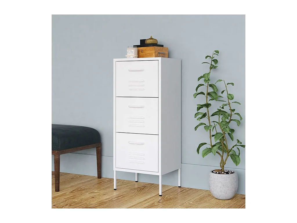 Armario de almacenamiento acero blanco 42,5x35x101,5 cm ES193616