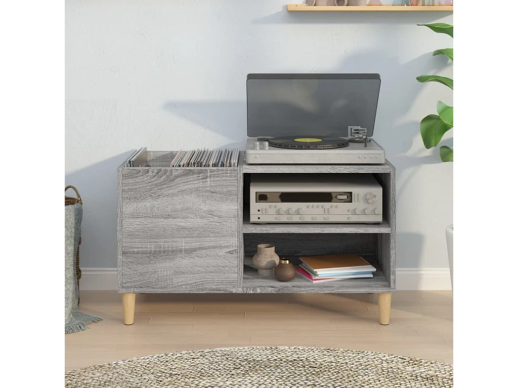 Armoire à disques sonoma gris 84,5x38x48 cm bois d'ingénierie FR16199