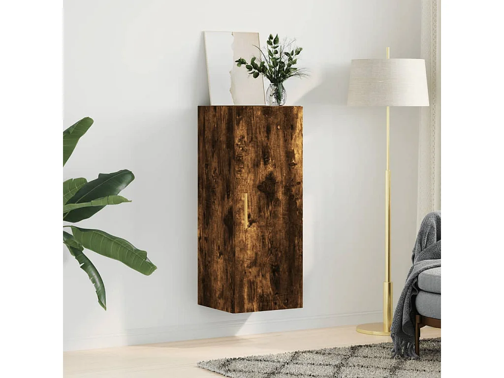 Armario de pared roble ahumado 34,5x34x90 cm ES573424