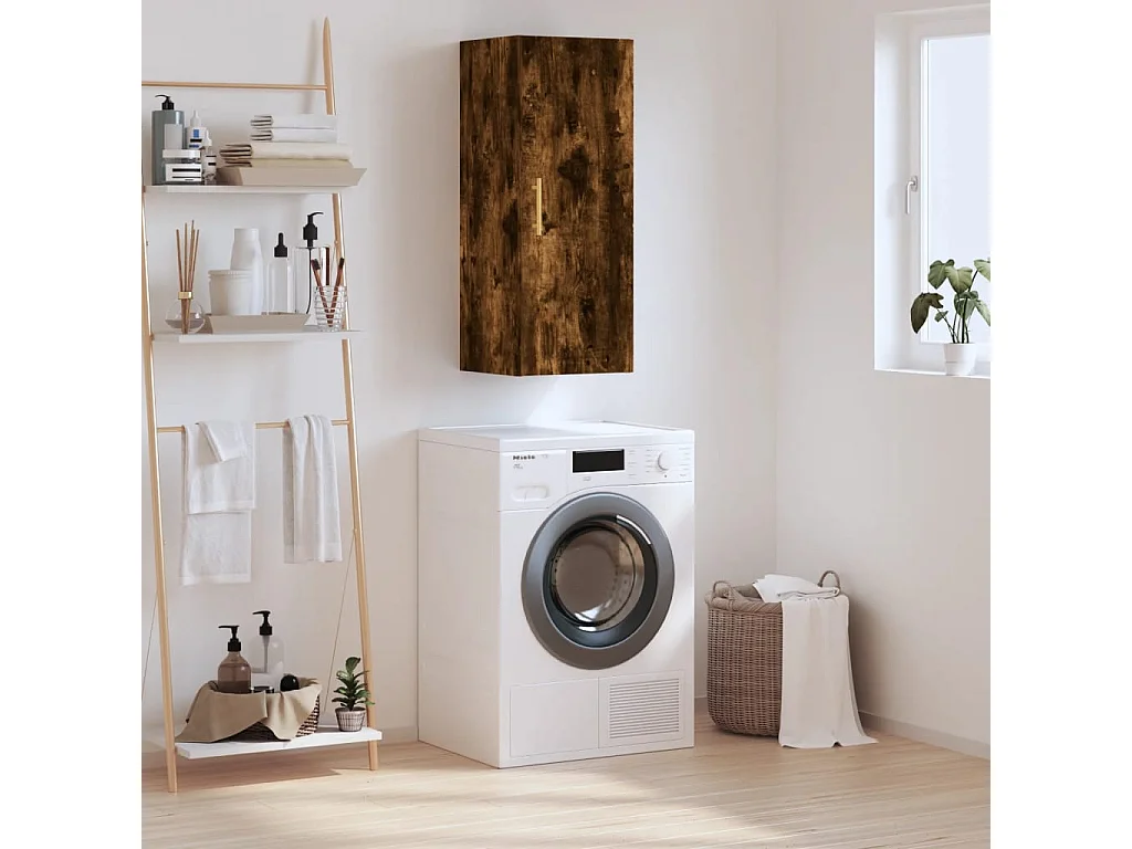 Armoire murale chêne fumé 34,5x34x90 cm FR26107