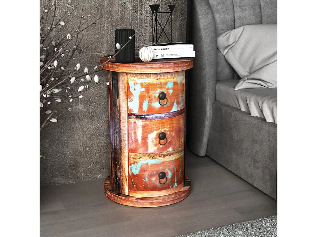 Armoire avec 3 tiroirs Bois de récupération massif FR81800