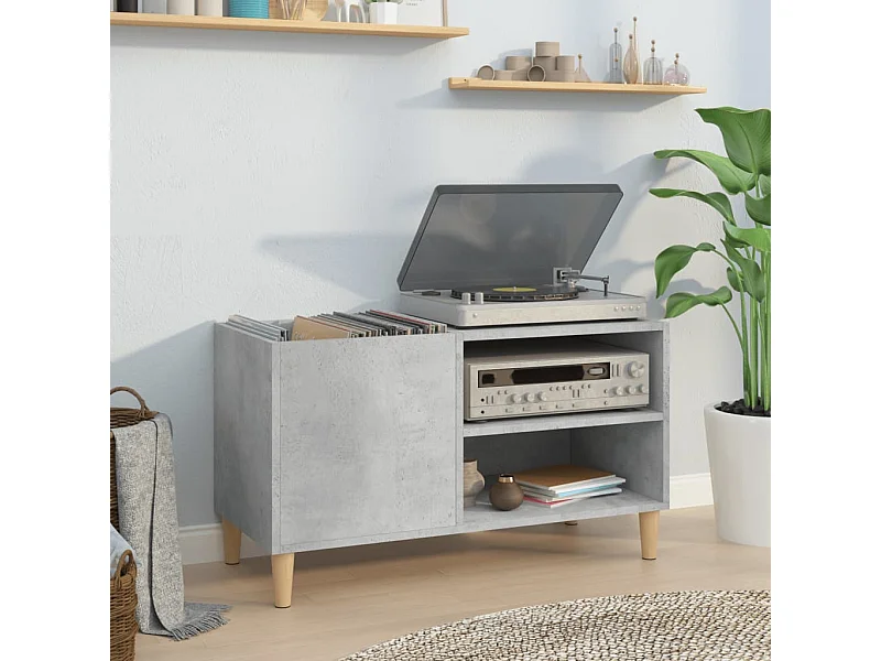 Armoire à disques gris béton 84,5x38x48 cm bois d'ingénierie FR22033