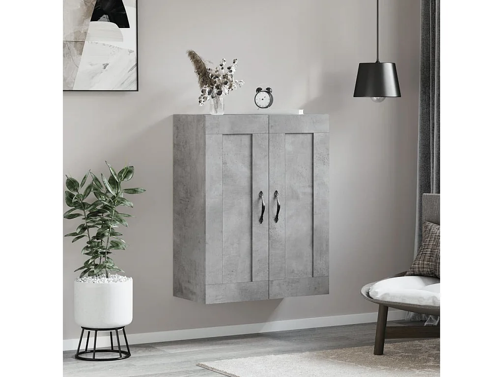 Armoire murale gris béton 69,5x34x90 cm bois d'ingénierie FR34456