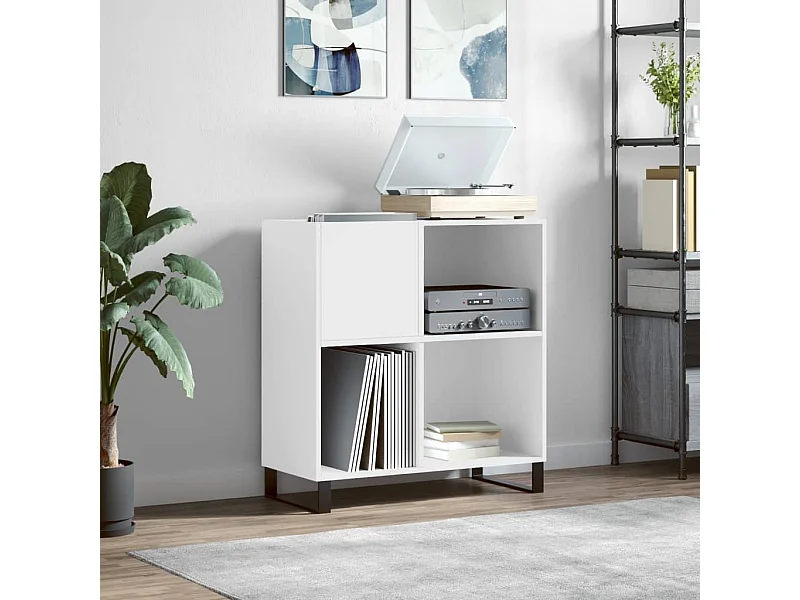 Mueble para discos madera contrachapada blanco 84,5x38x89 cm ES134756