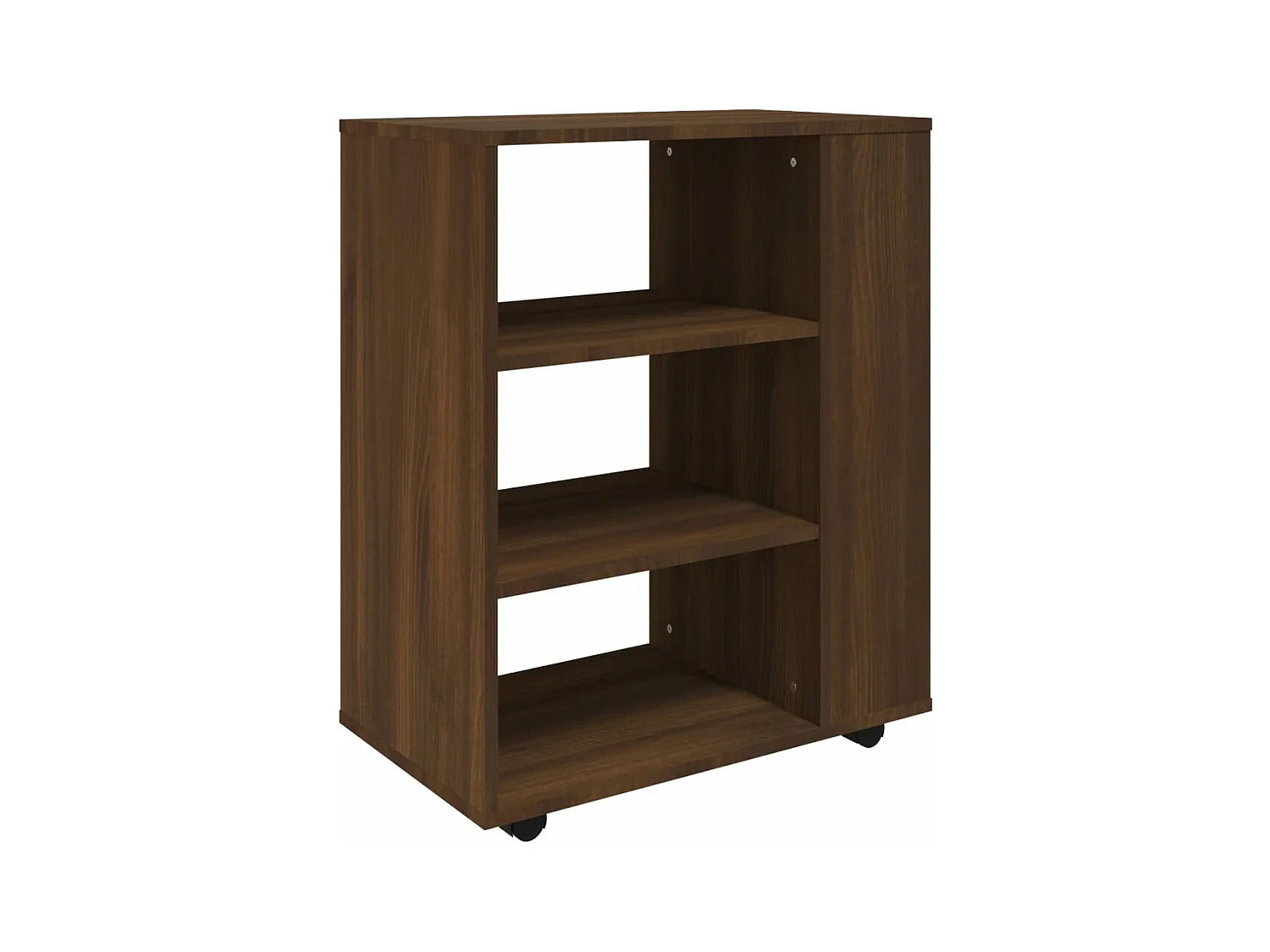 Rolkast 60x35x75 cm bewerkt hout bruin eikenkleur BE880167