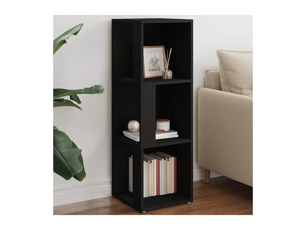 Armoire d'angle Noir 33x33x100 cm Bois d'ingénierie FR26280