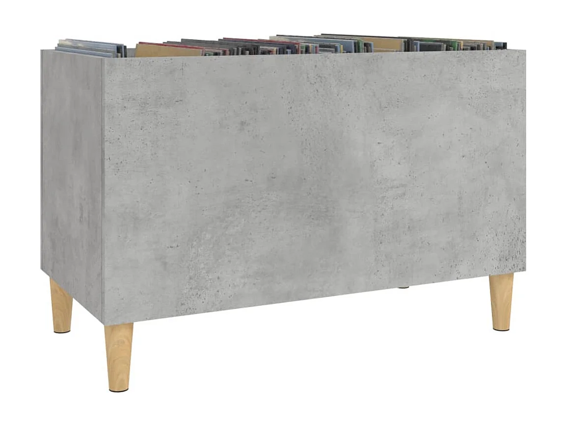 Mueble discos madera contrachapada gris hormigón 74,5x38x48 cm ES955375