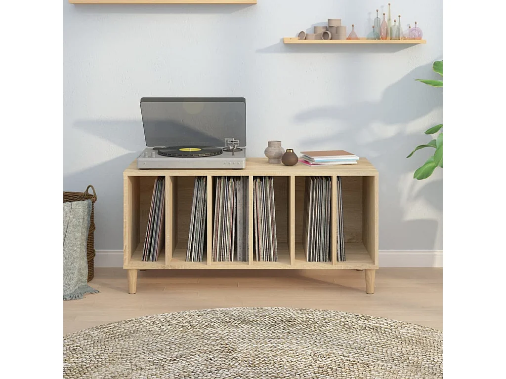 Armoire à disques chêne sonoma 100x38x48 cm bois d'ingénierie FR75740