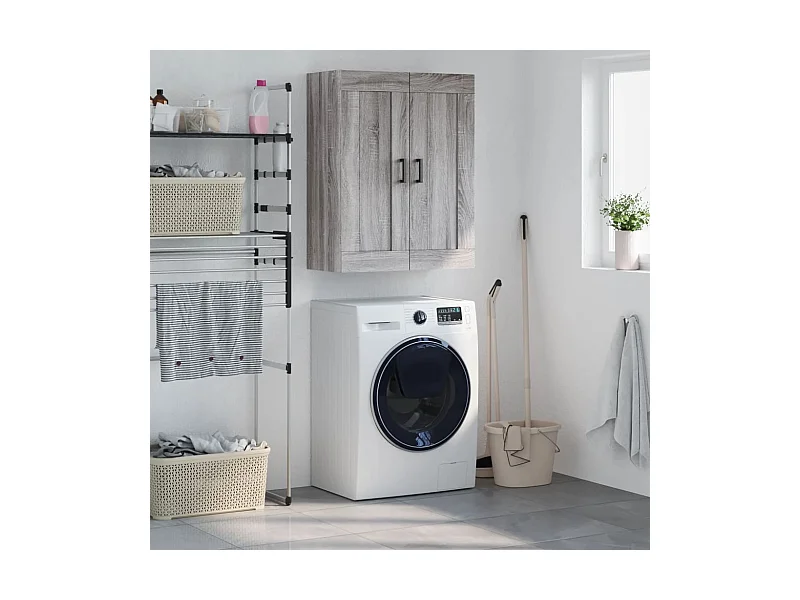 Armario de pared madera ingeniería gris Sonoma 69,5x34x90 cm ES782181