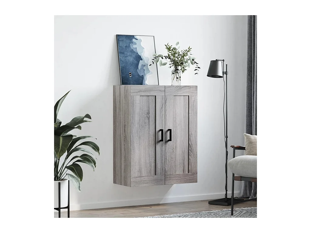 Wandkast 69,5x34x90 cm bewerkt hout grijs sonoma eikenkleurig BE166662