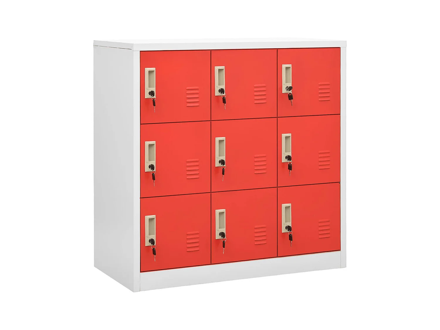 Armoire à casiers Gris clair et rouge 90x45x92,5 cm Acier FR52894