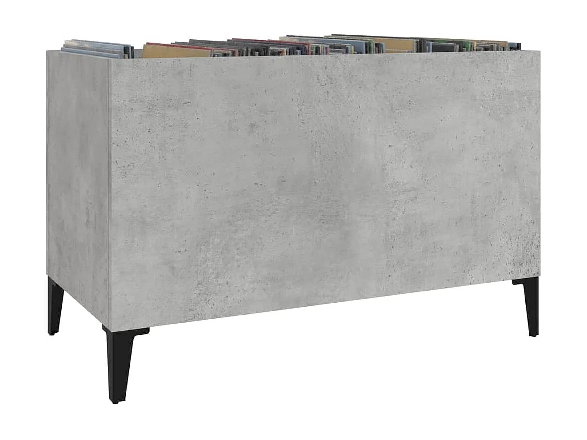 Armoire à disques gris béton 74,5x38x48 cm bois d'ingénierie FR96922