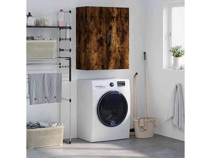 Armario de pared roble ahumado 69,5x34x90 cm ES660535