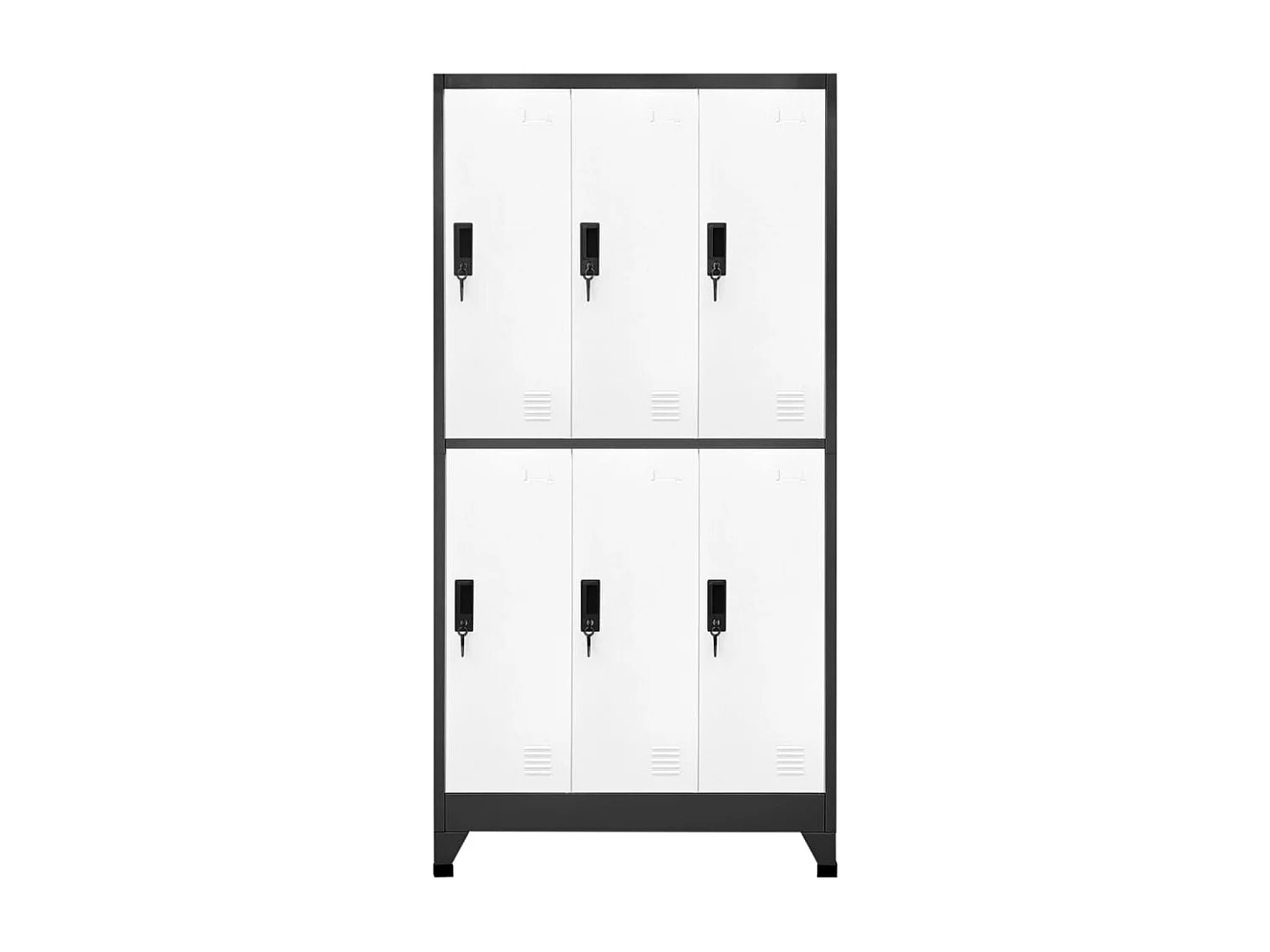 Armoire à casiers Anthracite et blanc 90x45x180 cm Acier FR98337