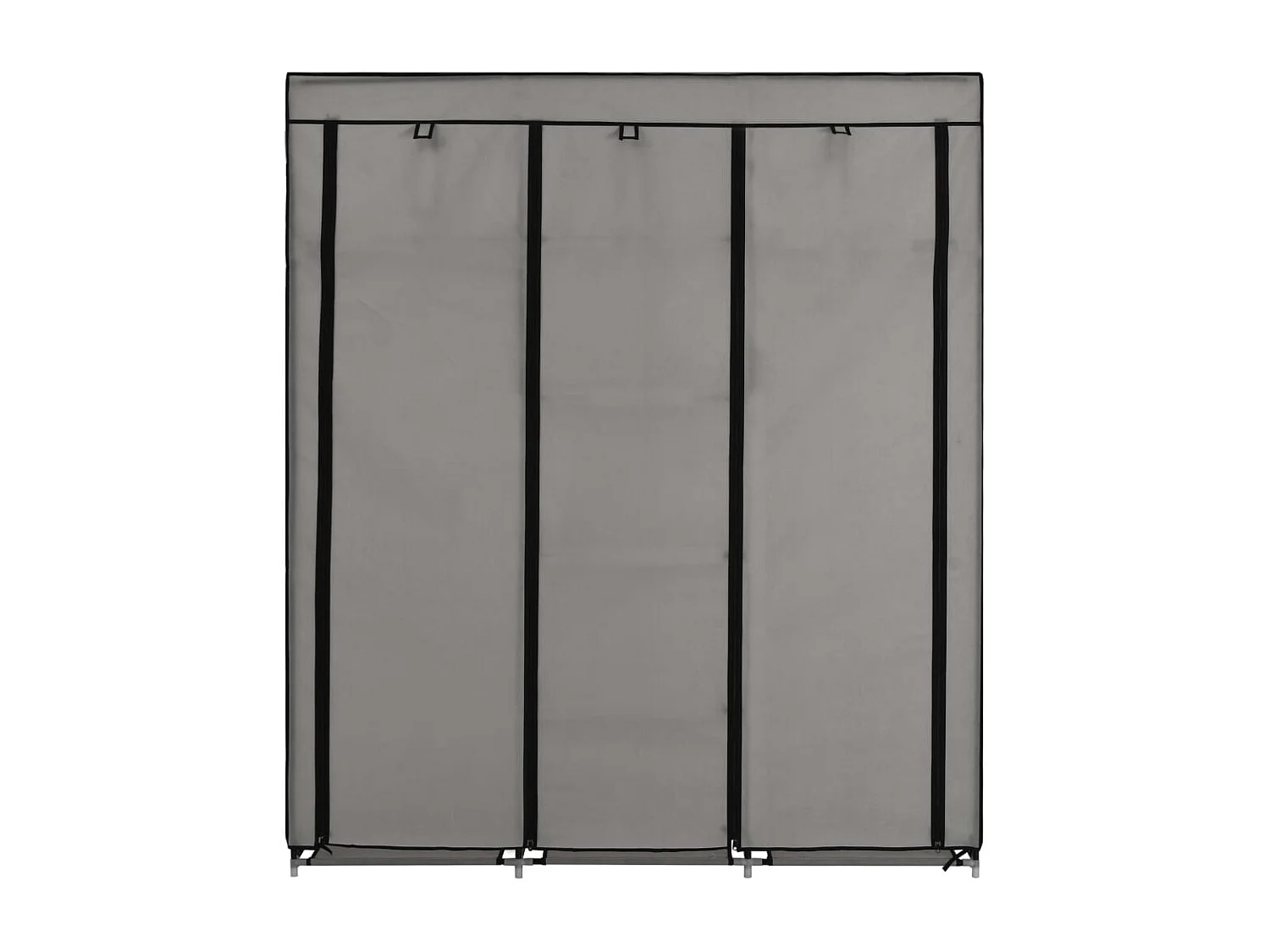 Armario con compartimentos y varillas tela gris 150x45x175 cm ES320920