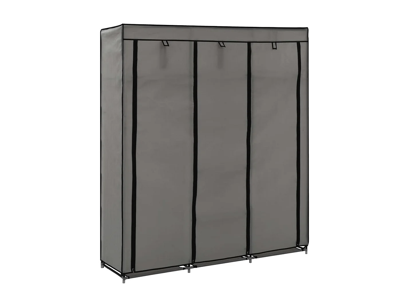 Armoire avec compartiments et barres Gris 150x45x175 cm Tissu FR35095
