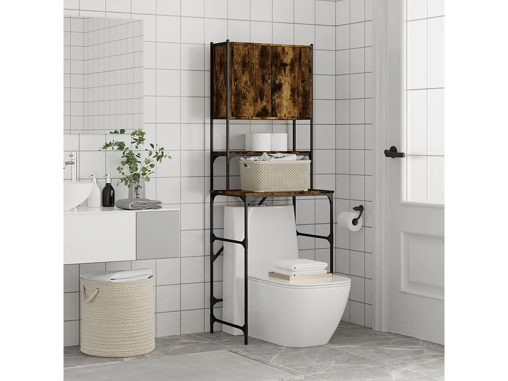 Armoire de machine à laver chêne fumé 68x48,5x194 cm FR31082